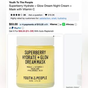 Superberry Hydrate + Glow Dream Mask - Cream